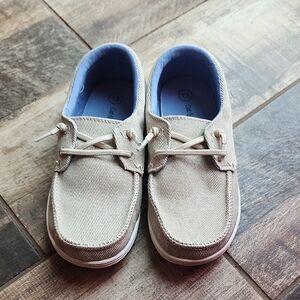 Cat & Jack Tan Moccasins with Blue Lining